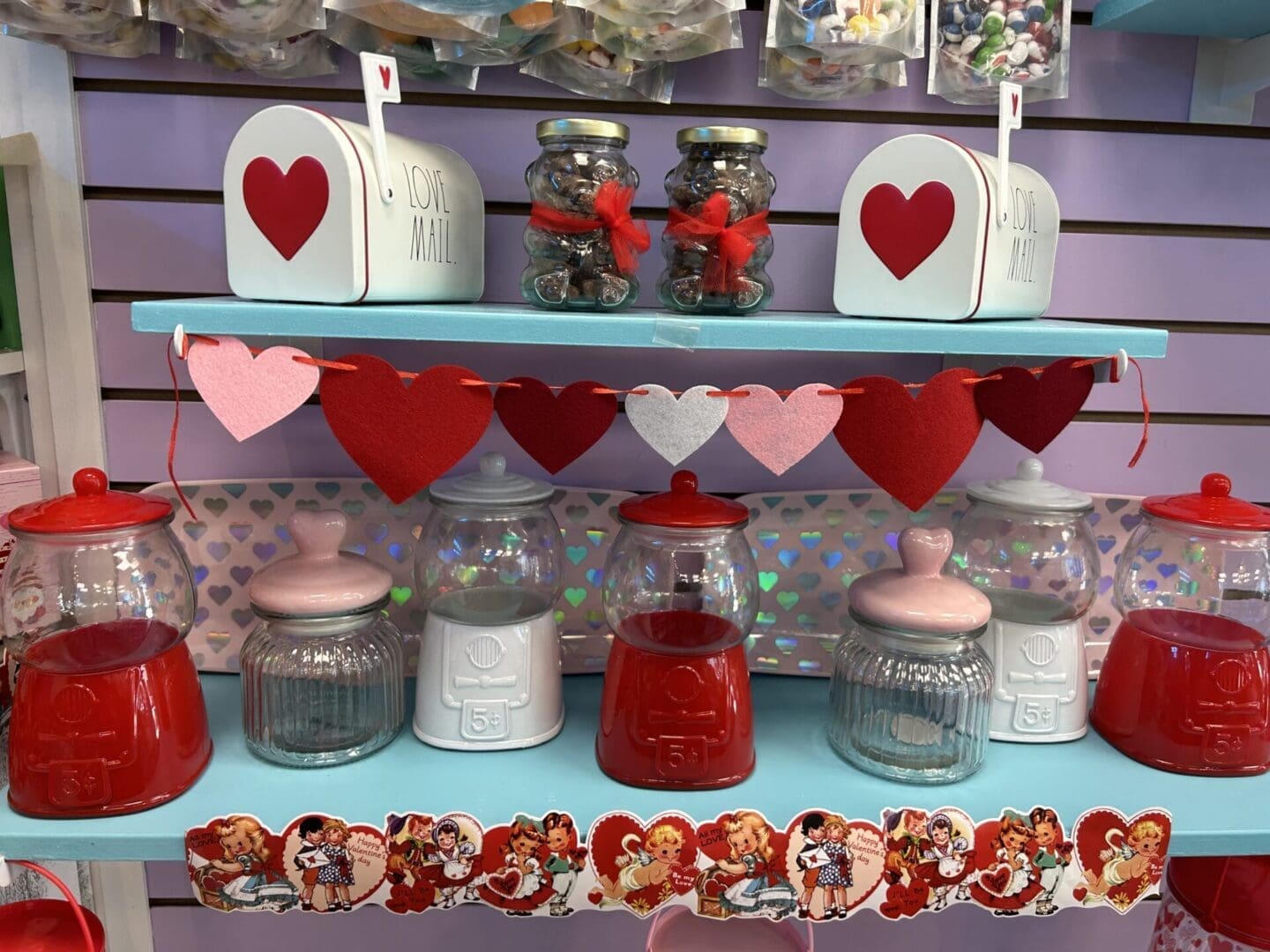 A shelf with many different items on it