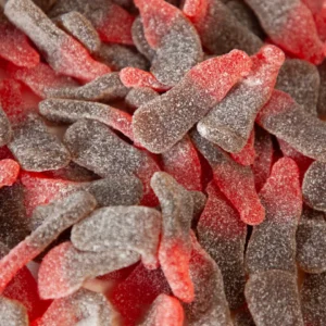 A close up of some gummy bears
