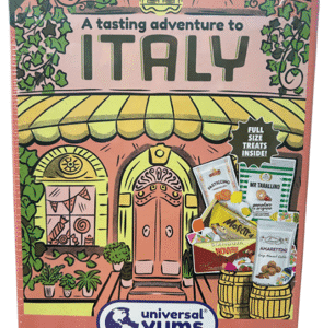 A colorful board game box titled 'A tasting adventure to Italy'.