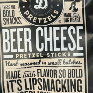 Bold beer cheese pretzel snack with a lip-smacking finish.